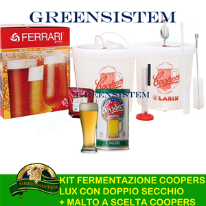Kit Birra Artigianale COOPERS LUSSO 2 secchi da 33 litri Senza Malto