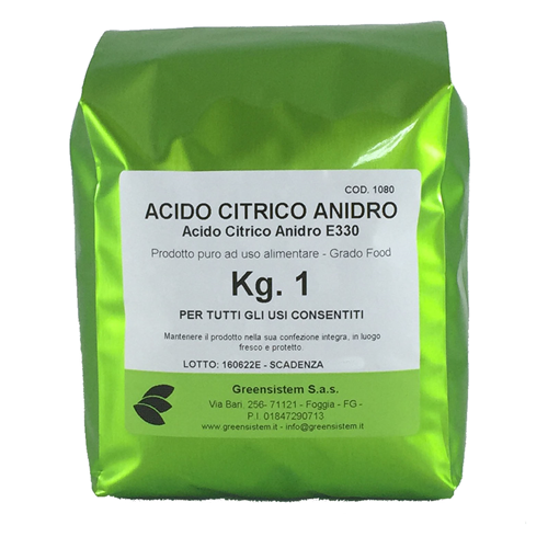 Greensistem: ACIDO CITRICO ANIDRO KG. 1 (BUSTA) - GREENSISTEM