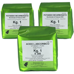 ASCORBATO DI POTASSIO KG. 3 (KG. 1 ACIDO ASCORBICO + KG. 2 POTASSIO BICARBONATO)