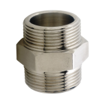 NIPPLO CON ESAGONO 1/2" - ACCIAIO INOX - DOPPIA VITE