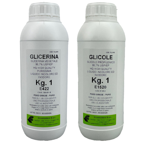 KIT: GLICOLE PROPILENICO KG.1 + GLICERINA VEGETALE KG. 1